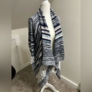 Blue and White Striped Cardigan